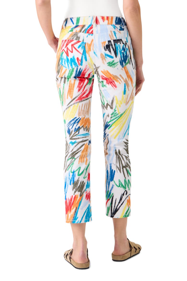 Maru Scribble Print Tapered Leg Ankle Jeans, Alternate, color, CREAM-MULTI