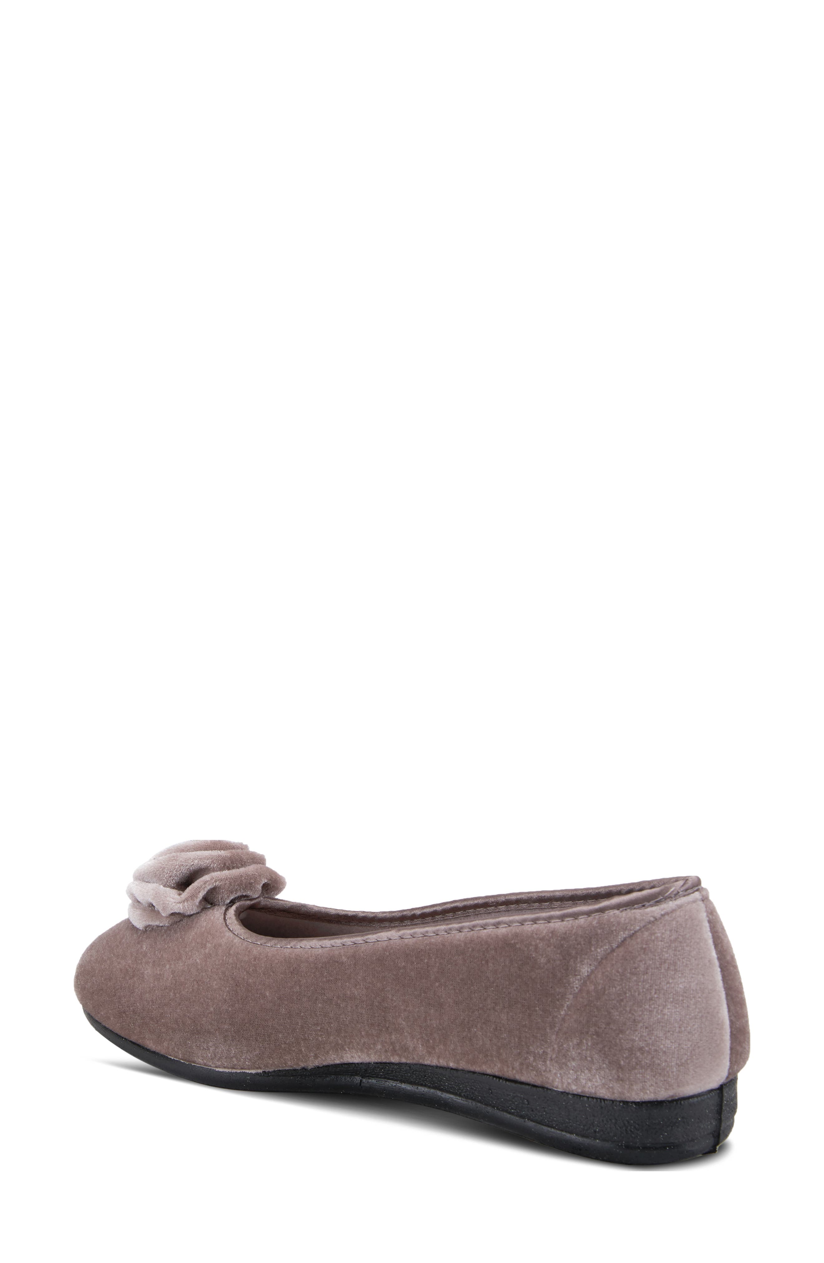 Flexus by Spring Step Roseloud Velvet Slipper, Alternate, color, Light Grey