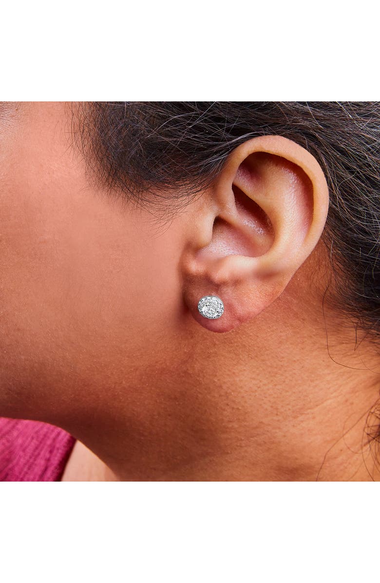 Haus of Brilliance 14K White Gold 1.0 Ct Round Lab-Grown Diamond Halo Stud Earrings, Alternate, color, White