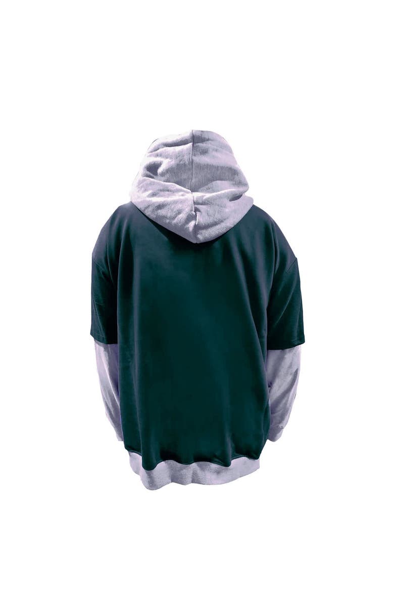 FANATICS Men's Fanatics Green/Heather Gray Philadelphia Eagles Big & Tall Twofer Pullover Hoodie, Alternate, color, 