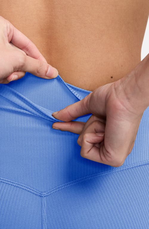 Nike Zenvy Gentle Support High Waist Rib Leggings In Blue