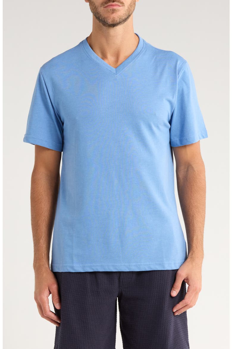 Grecians V-Neck Knit T-Shirt, Main, color, JEWEL BLUE