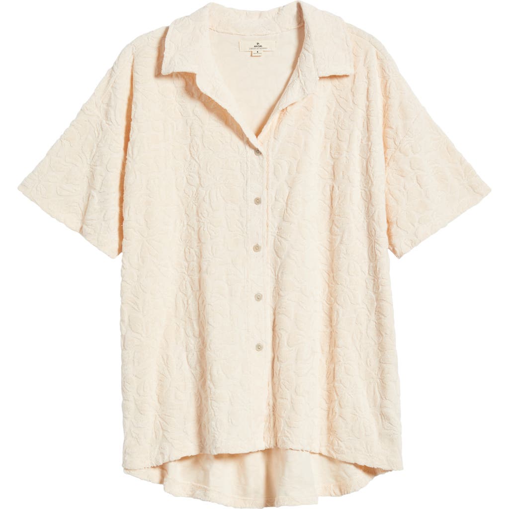 Rip Curl Las Dalias Short Sleeve Terry Button-up Shirt In Lily