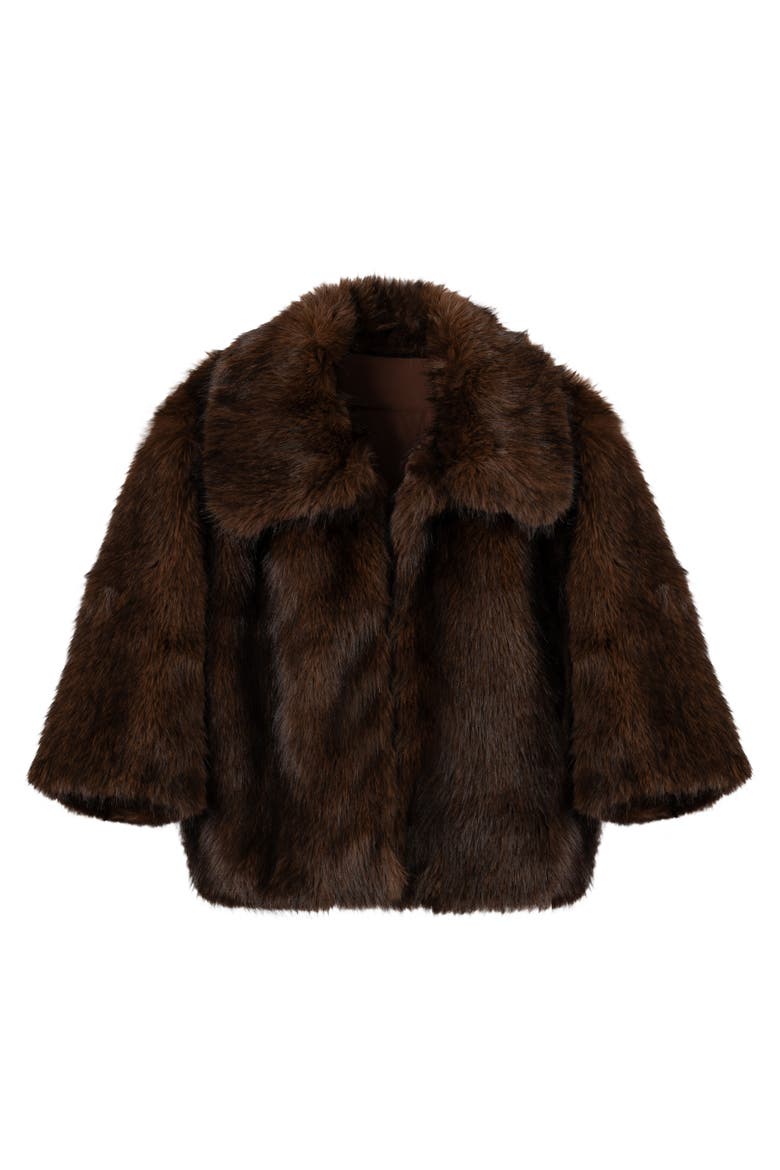 Blair Novelty Faux Fur Jacket, Main, color, Brown