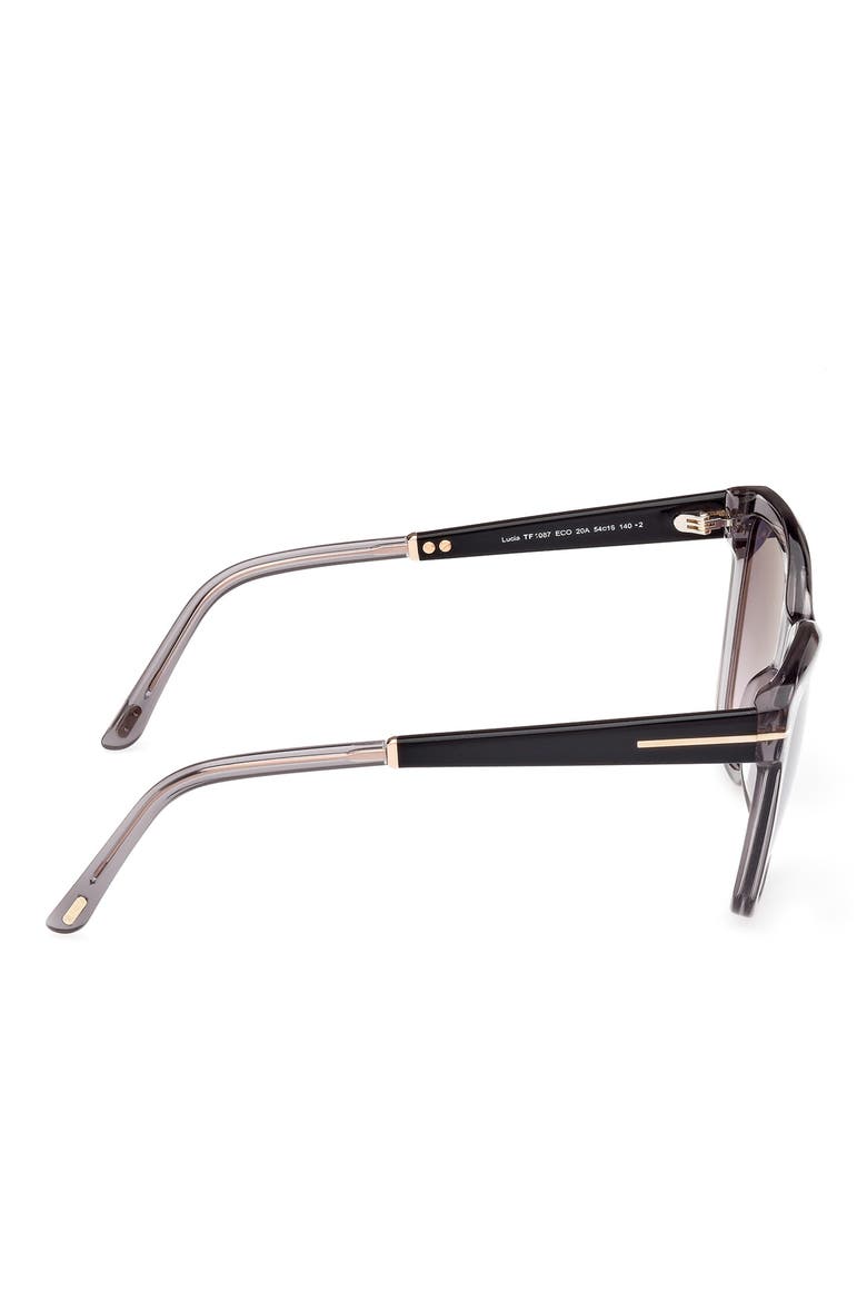 Lucia 54mm Gradient Square Sunglasses, Alternate, color, SHINY GREY BLACK / SMOKE