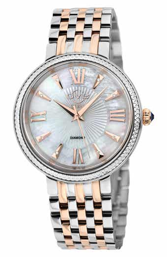GV2 Genoa Diamond Dial Two-Tone Bracelet Watch, 37mm