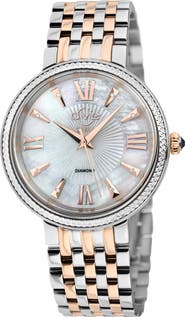 GV2 Genoa Diamond Dial Two-Tone Bracelet Watch, 37mm