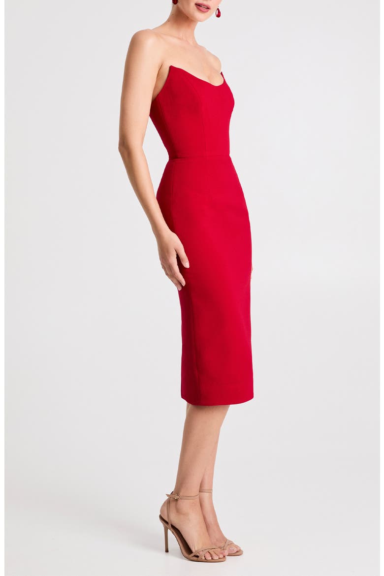 Celia Strapless Cocktail Sheath Dress, Alternate, color, RED