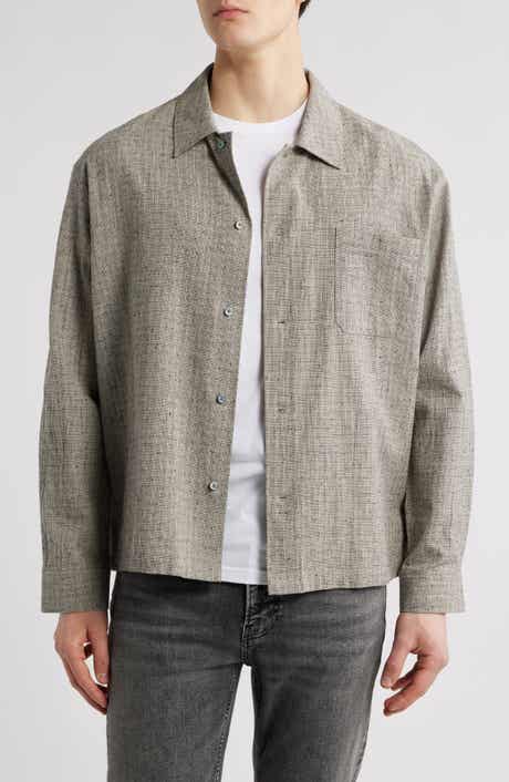 FRAME Textured Cotton & Linen Button-Up Shirt