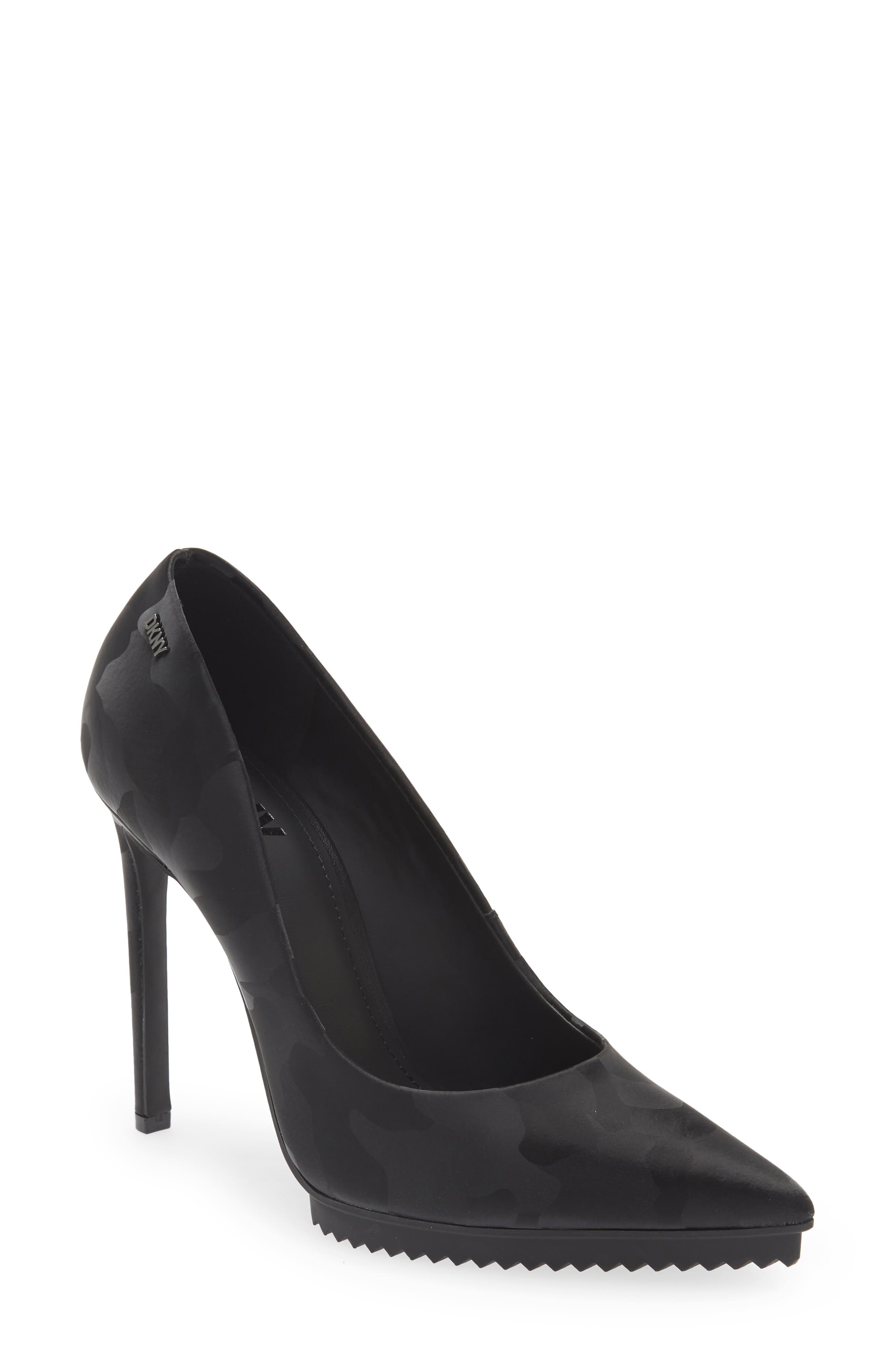 DKNY Carisa Pointed Toe Pump, Main, color, Black Camo Leather