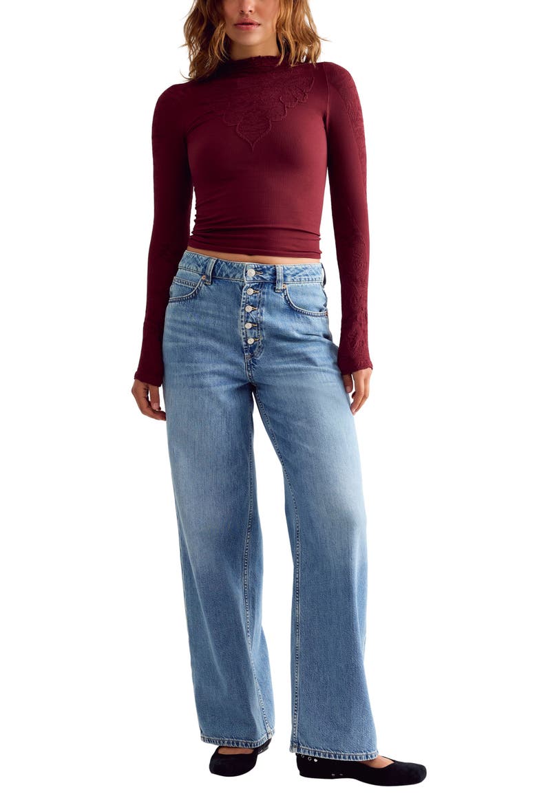 Intimately FP Mixed Feelings Mock Neck Top, Alternate, color, DIONYSUS