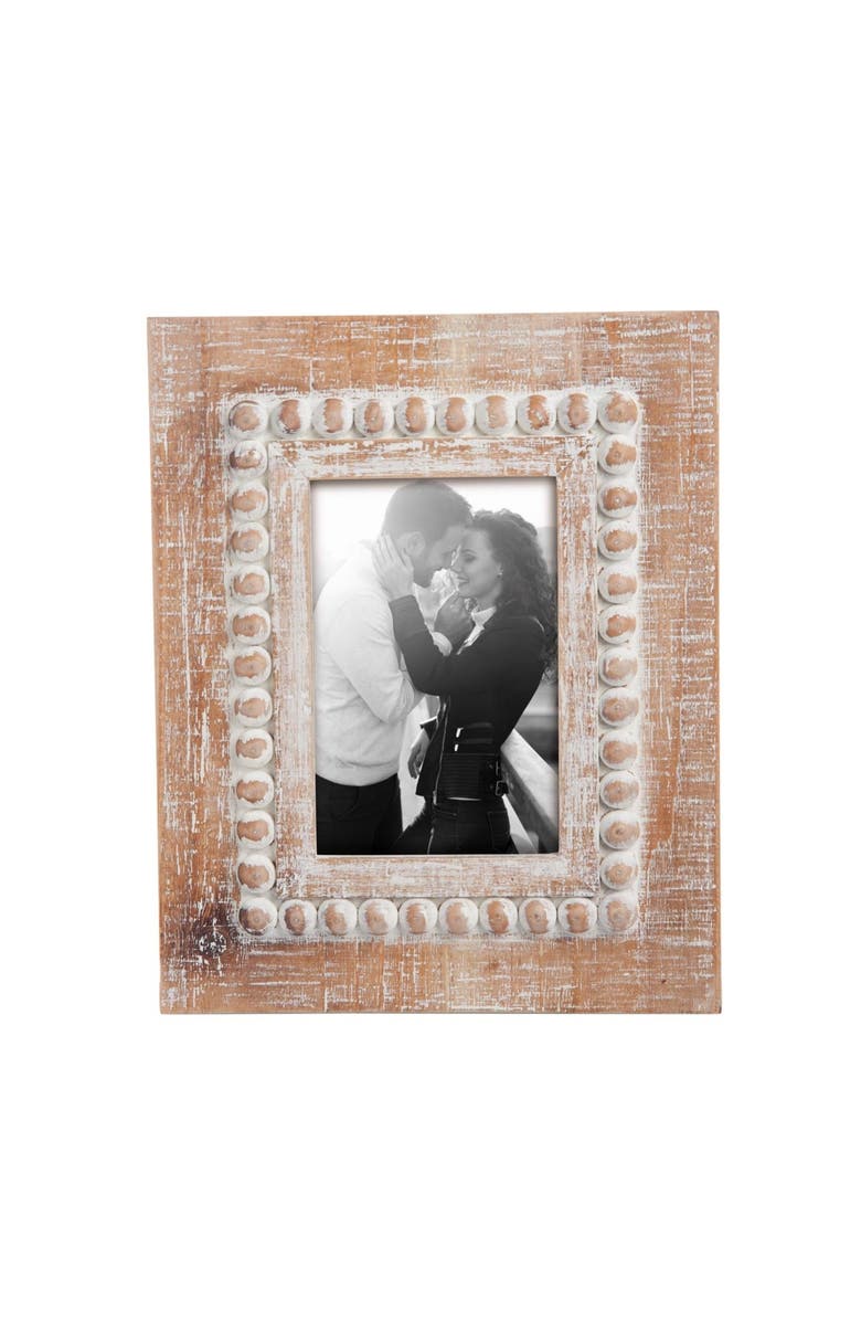 Foreside Home and Garden Natural Wood 4 x 6 inch Whitewash Decorative Wood Picture Frame, Main, color, Brown