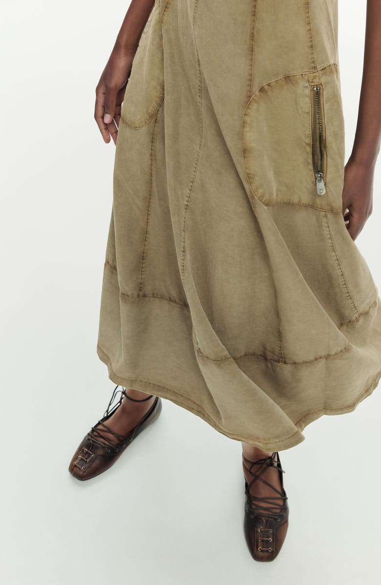 Desigual Sleeveless Denim A-Line Dress, Alternate, color, Sand