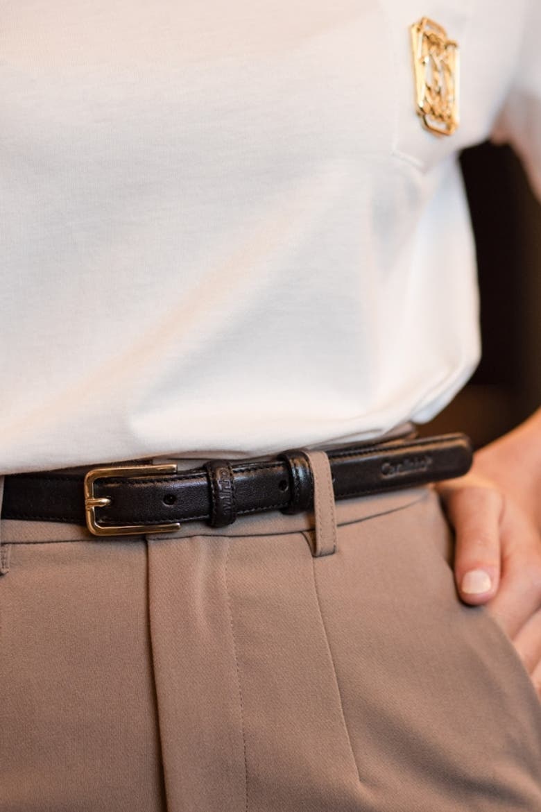Timeless 913 Classic Thin Leather Belt, Alternate, color, Black