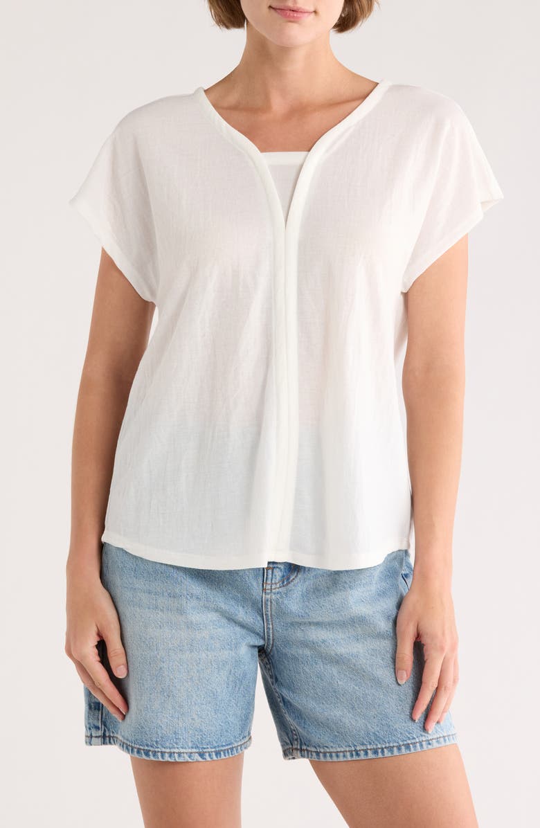 Bobeau Cap Sleeve Top, Main, color, White