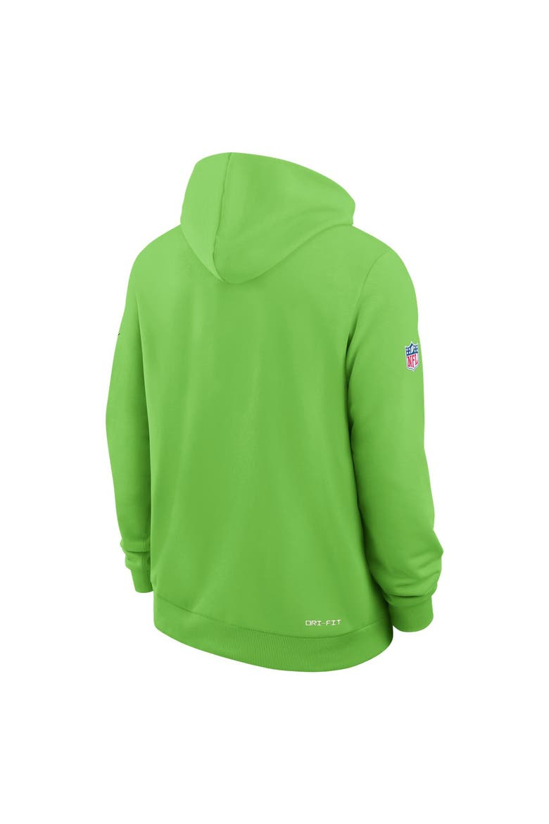 Men's Nike Neon Green Seattle Seahawks Sideline Standard Issue Top Prospect Dri-FIT Hoodie, Alternate, color, Neon Green