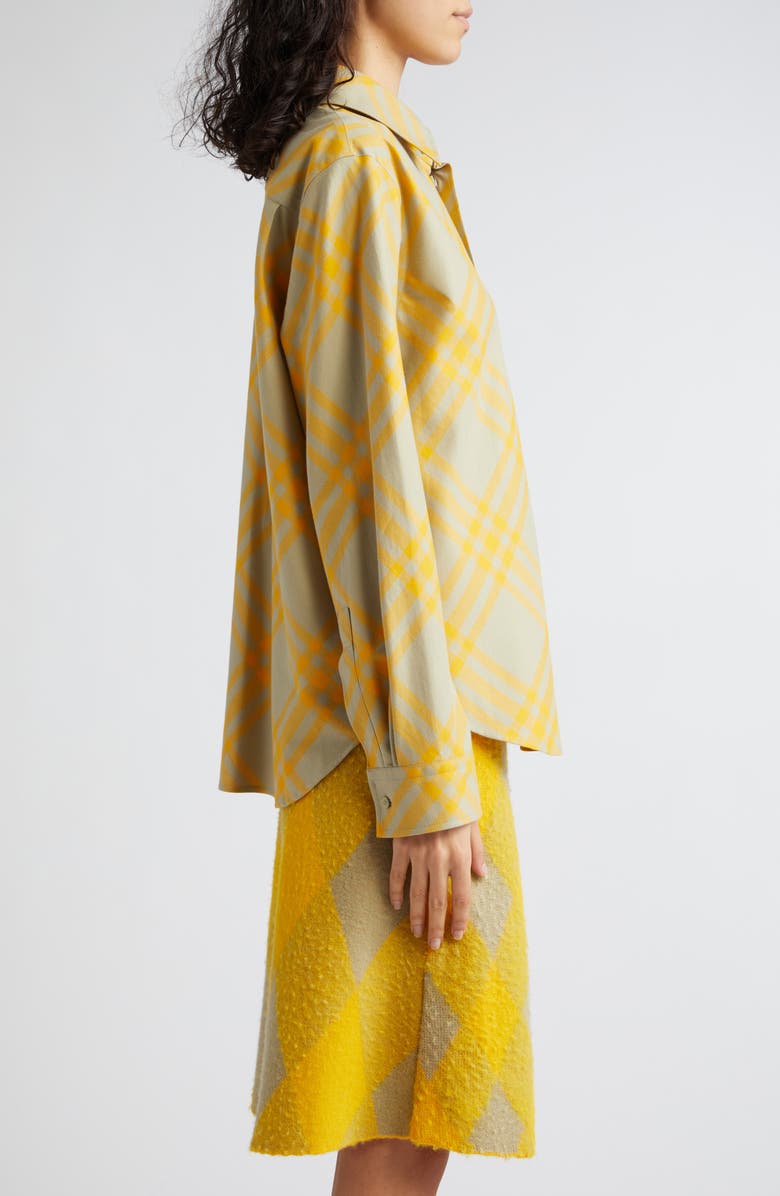 Burberry Relaxed Fit Check Cotton Flannel Button-Up Shirt, Alternate, color, 