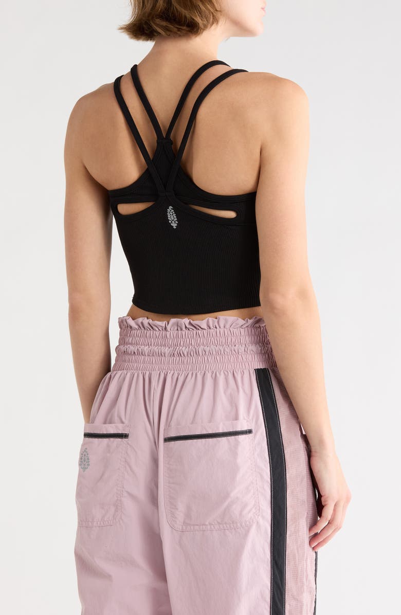 Free People Break a Sweat Free Throw Crop Tank, Alternate, color, Black