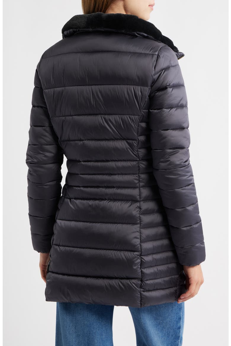 Caroline Water Repellent Satin Puffer Jacket, Alternate, color, EBONY GREY