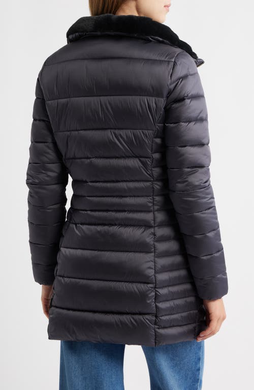 Save The Duck Caroline Water Repellent Satin Puffer Jacket In Black