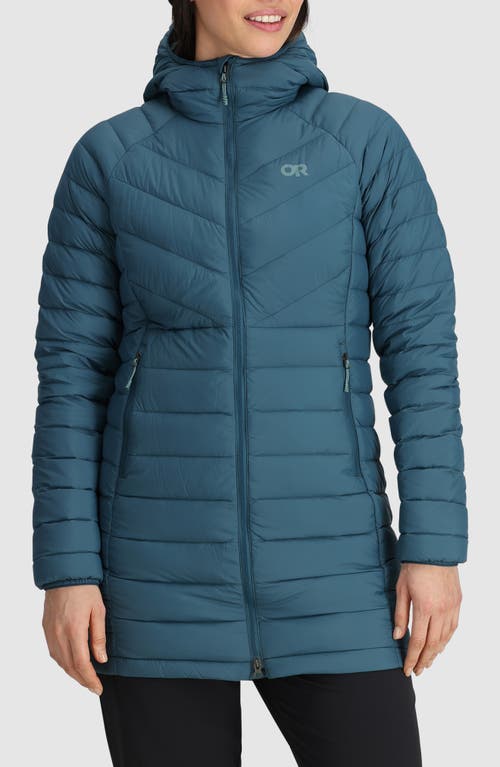 Outdoor Research Transcendent Water Resistant 800 Fill Power Down Coat In Blue