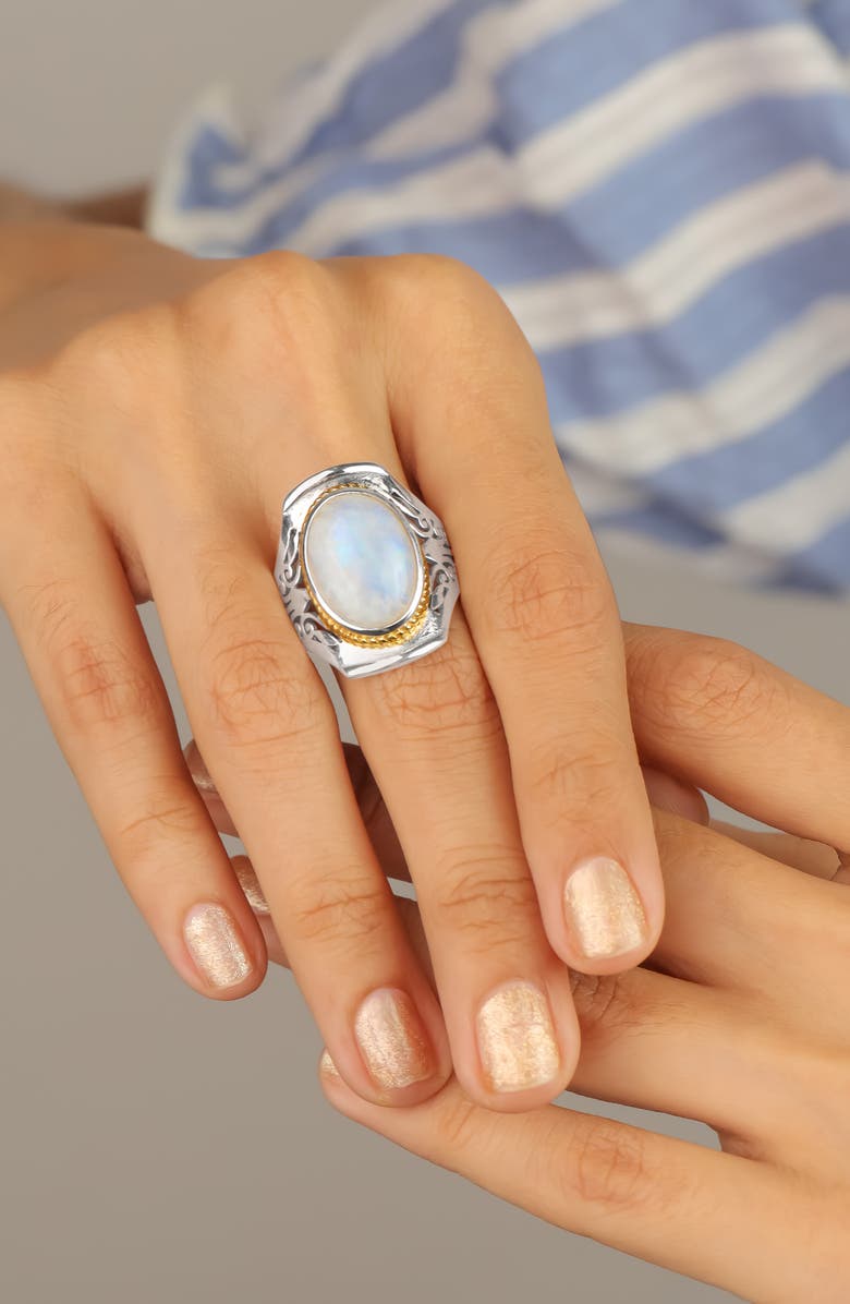 YS GEMS Moonstone Cabochon Statement Ring, Alternate, color,
