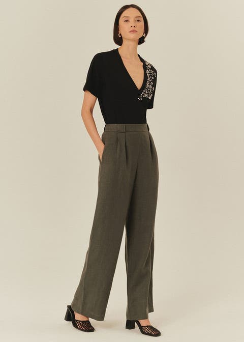 Royalty Pure Linen Palazzo Pants