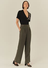 Exquise Royalty Pure Linen Palazzo Pants