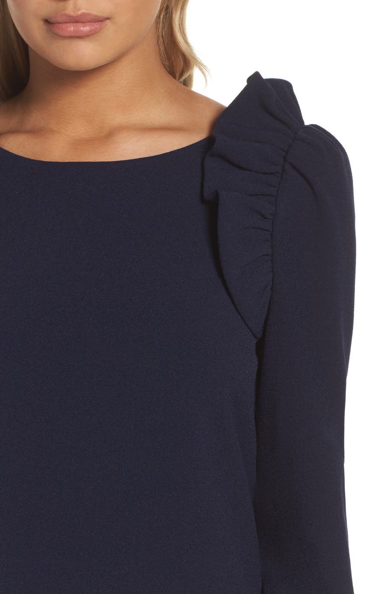 Chelsea28 Shoulder Ruffle Shift Dress, Alternate, color, 