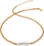 Monica Vinader Nura Biwa Pearl Charm Necklace