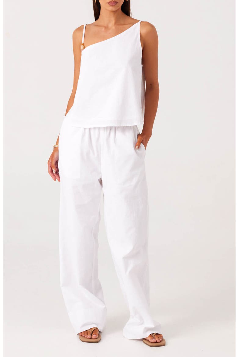 Ismene Linen & Cotton Pants, Alternate, color, WHITE