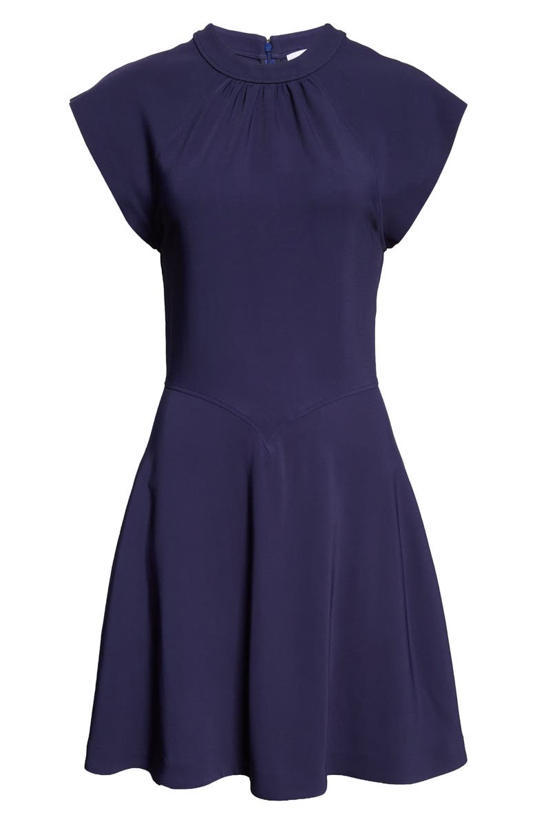 Stella McCartney Gathered Cap Sleeve Dress, Alternate, color, Indigo
