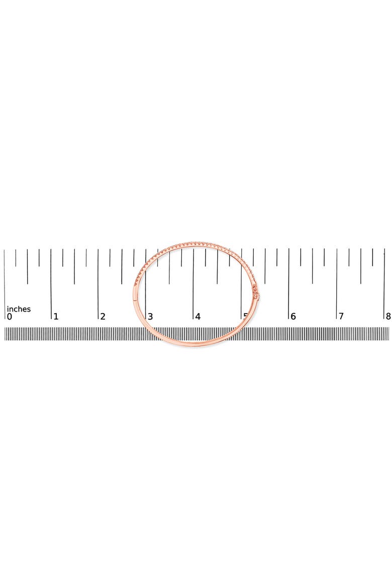 14K Gold 1.00 Cttw Half Eternity Diamond Bangle Bracelet, Alternate, color, Rose