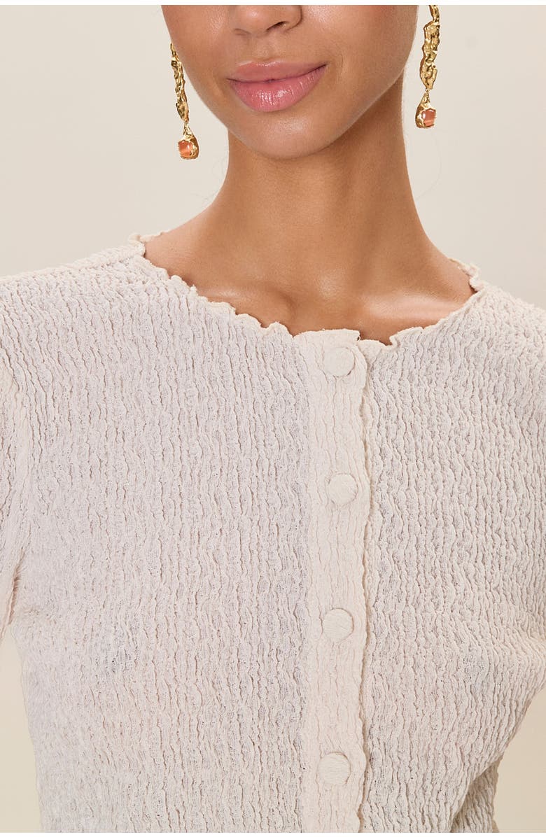 Rebecca Taylor Taryn Knit Cardigan, Alternate, color, Cream