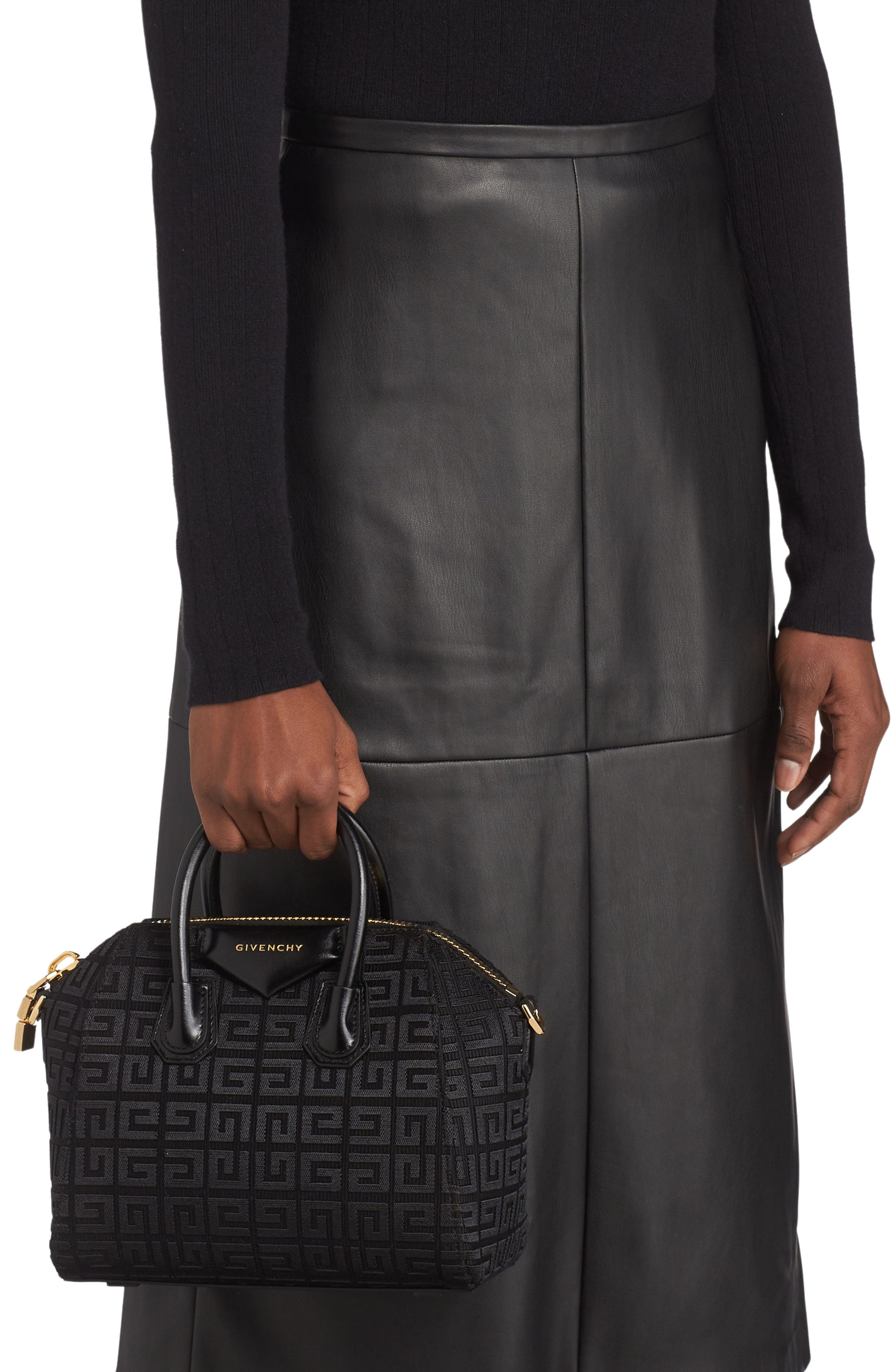 Givenchy Mini Antigona Leather Satchel, Alternate, color, 