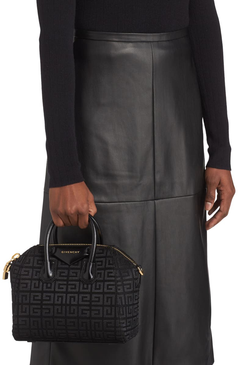 Givenchy Mini Antigona Leather Satchel, Alternate, color,
