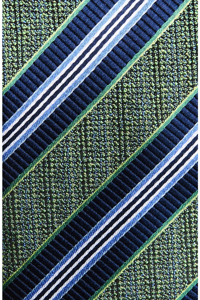 Stripe Silk Tie, Alternate, color, GREEN