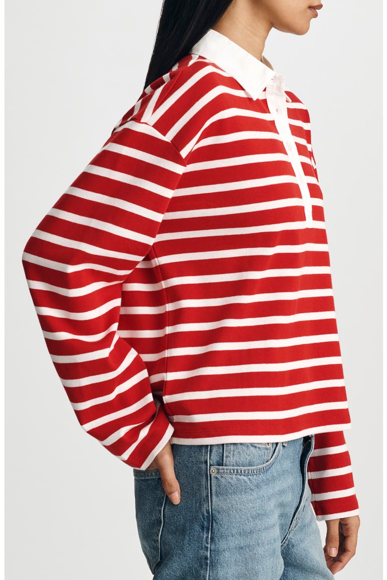 Stripe Polo Shirt, Alternate, color, EQUESTRIAN RED STRIPE