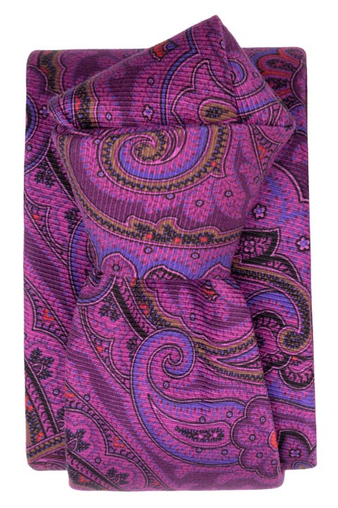 Cosimo - Extra Long Printed Silk Tie for Men