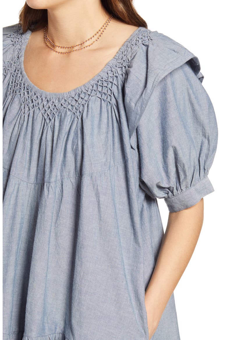 Amelie Denim Minidress, Alternate, color, INDIGO
