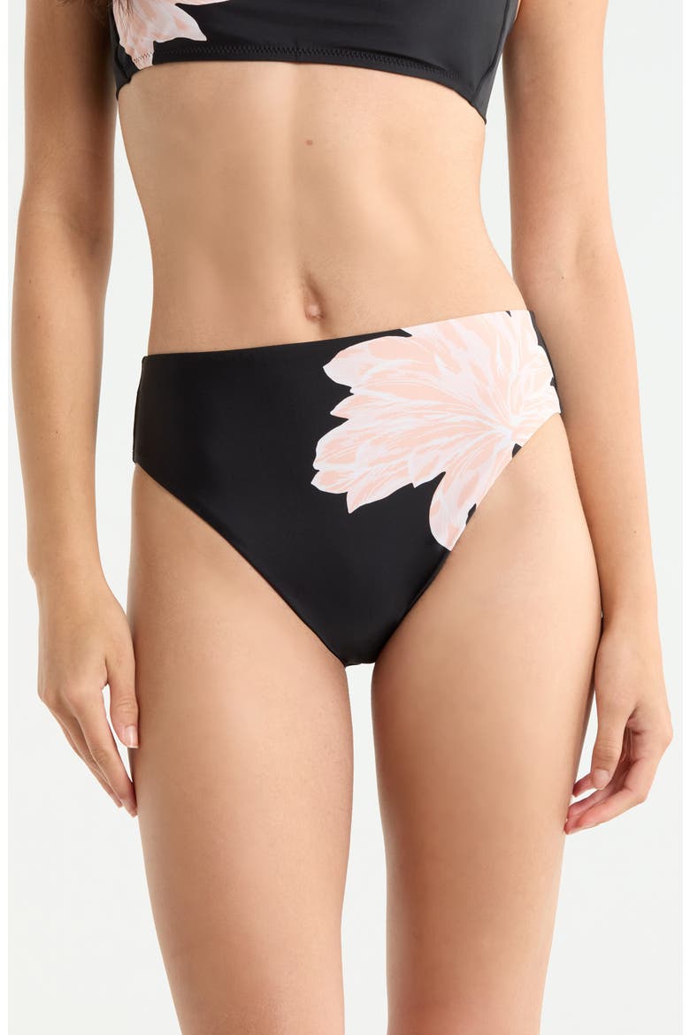 High Waist Bikini Bottoms, Main, color, BLACK