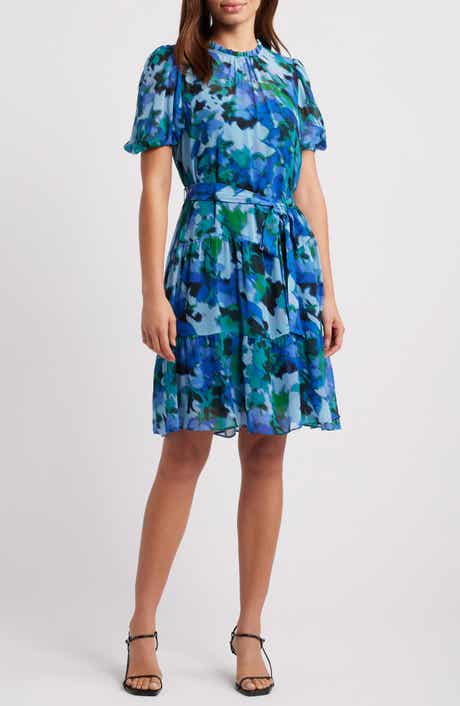 Julia Jordan Floral Short Sleeve Tiered Dress