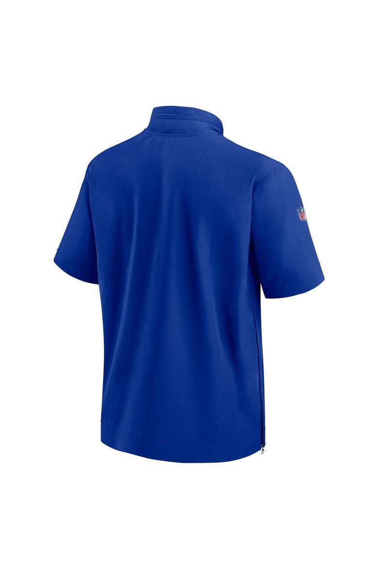 Men's Nike  Royal Buffalo Bills Sideline Coach Short Sleeve Hoodie Quarter-Zip Jacket, Alternate, color, Royal