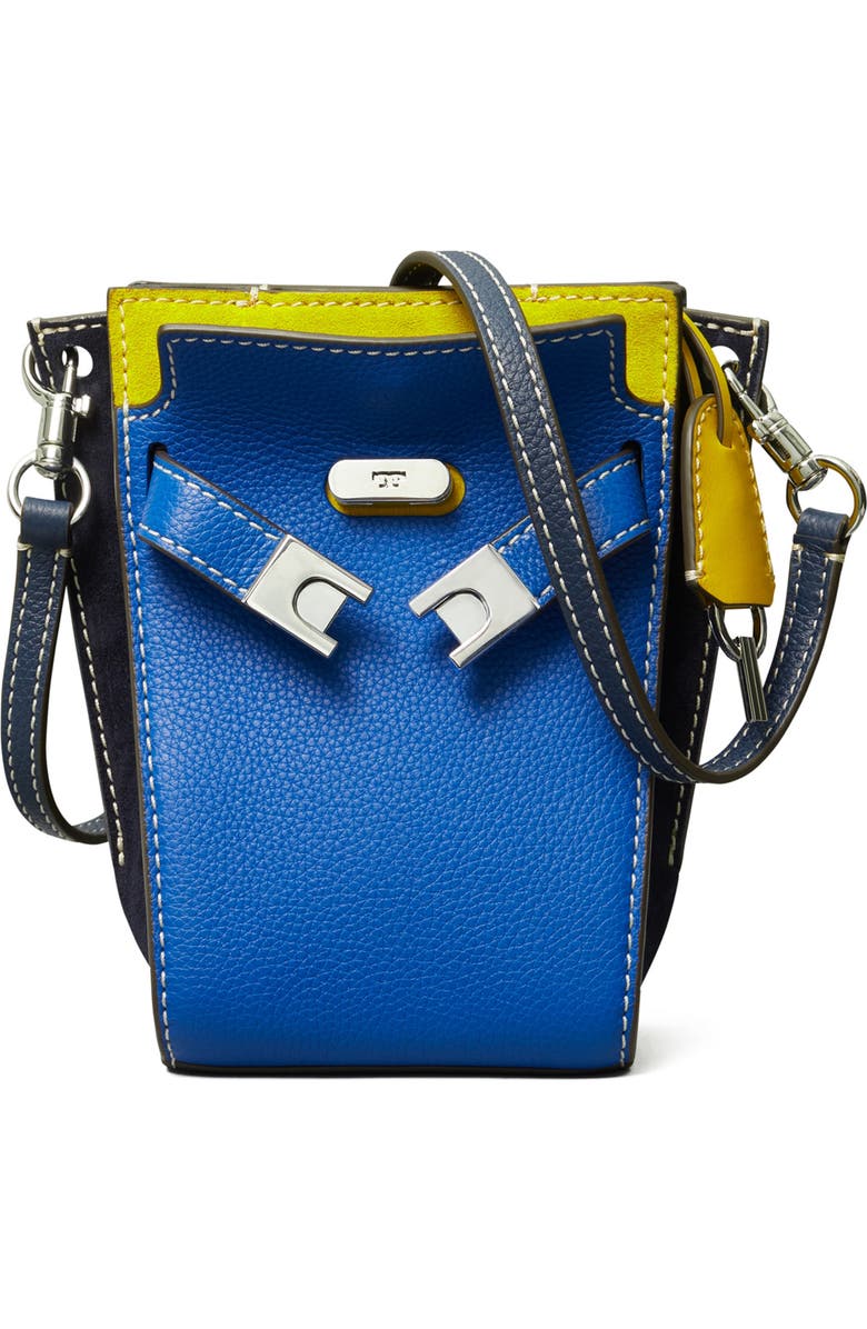 Tory Burch Petite Lee Radziwill Pebbled Leather Double Bucket Bag, Main, color,