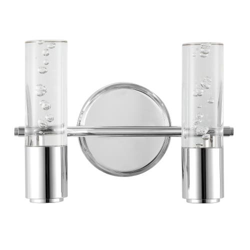 Jonathan Y Bolha Bubble 2-light Led Vanity In Silver