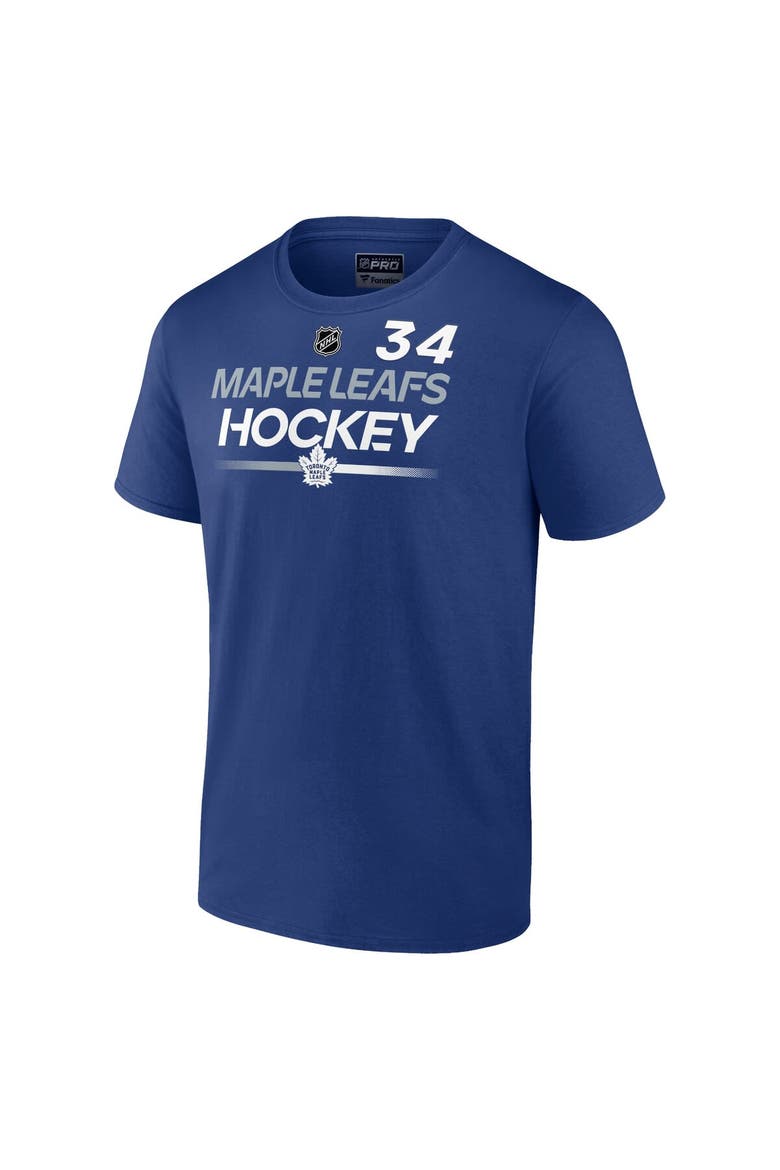 Men's Fanatics Branded Auston Matthews Blue Toronto Maple Leafs Authentic Pro Prime Name & Number T-Shirt, Alternate, color, Blue