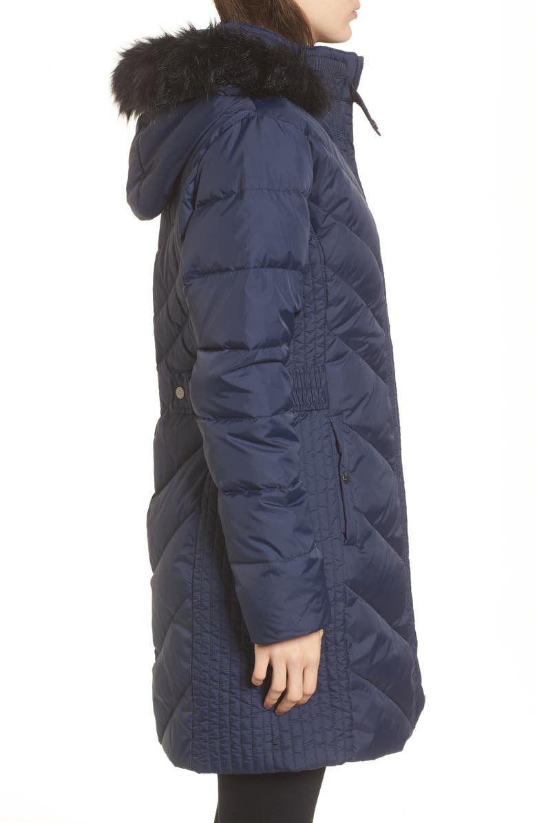 Larry Levine Faux Fur Trim Hooded Jacket, Alternate, color, 