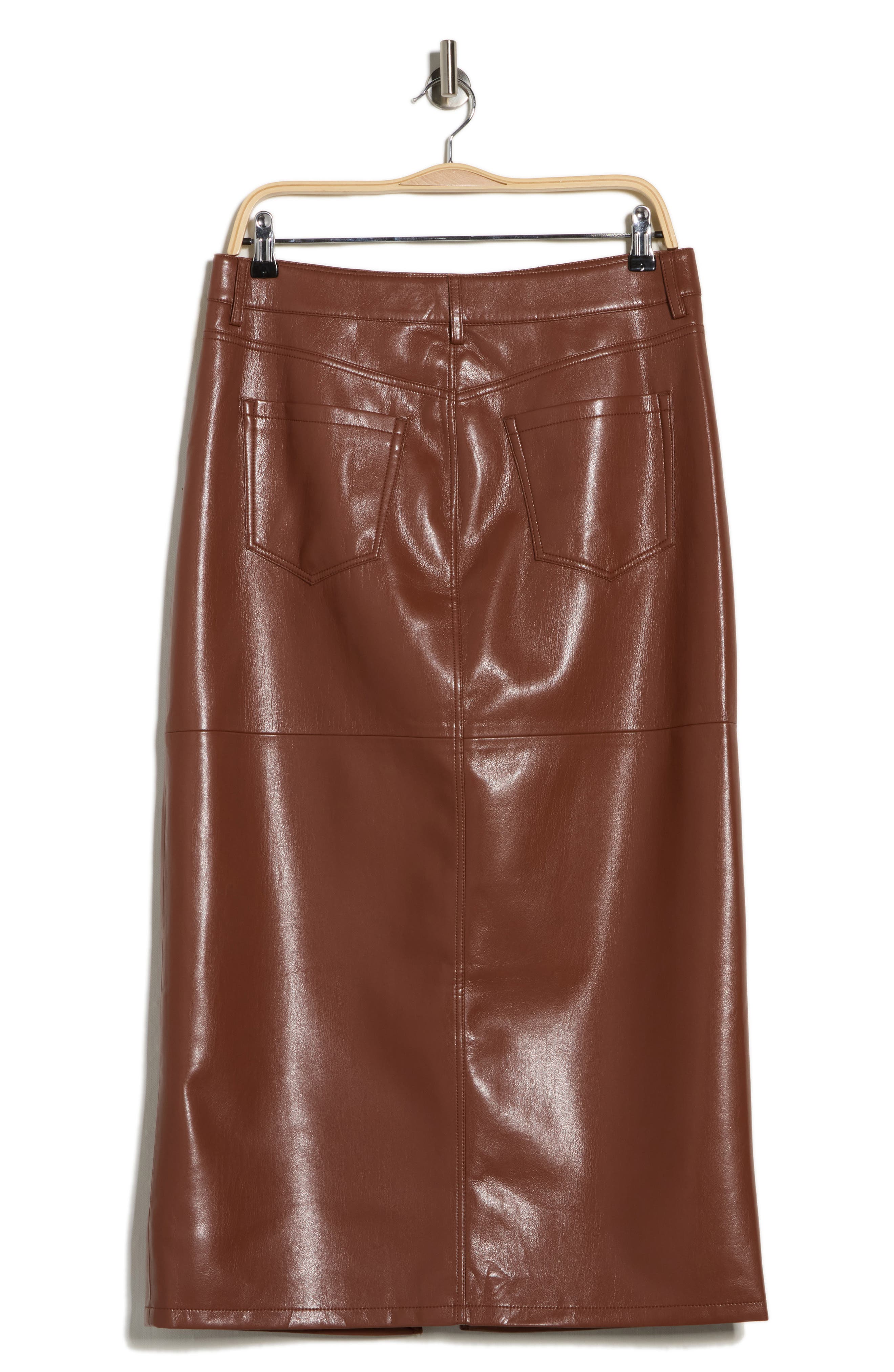 Faux Leather Midi Skirt - image 2