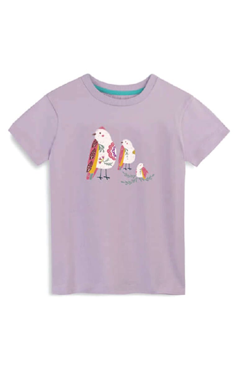 Mightly Organic Cotton Girls Graphic T-Shirt, Main, color, Folk Birds