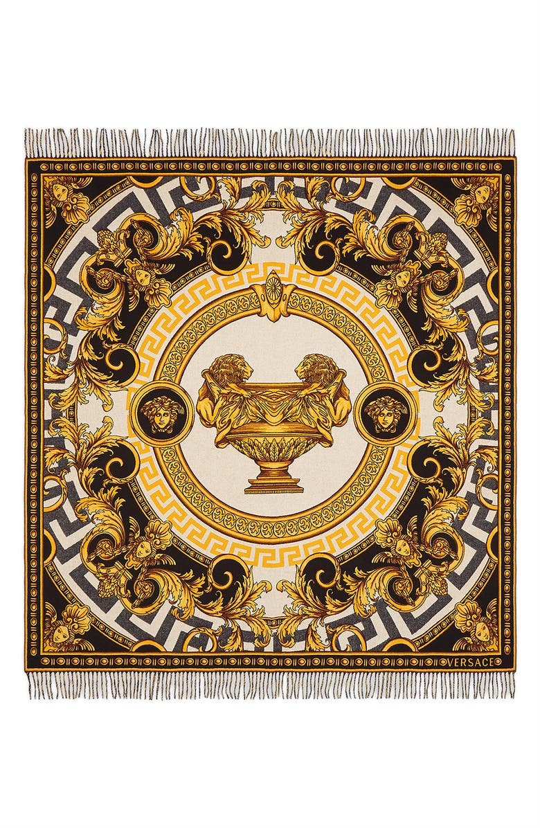 Versace La Coupe des Dieux Wool Throw Blanket, Main, color, 